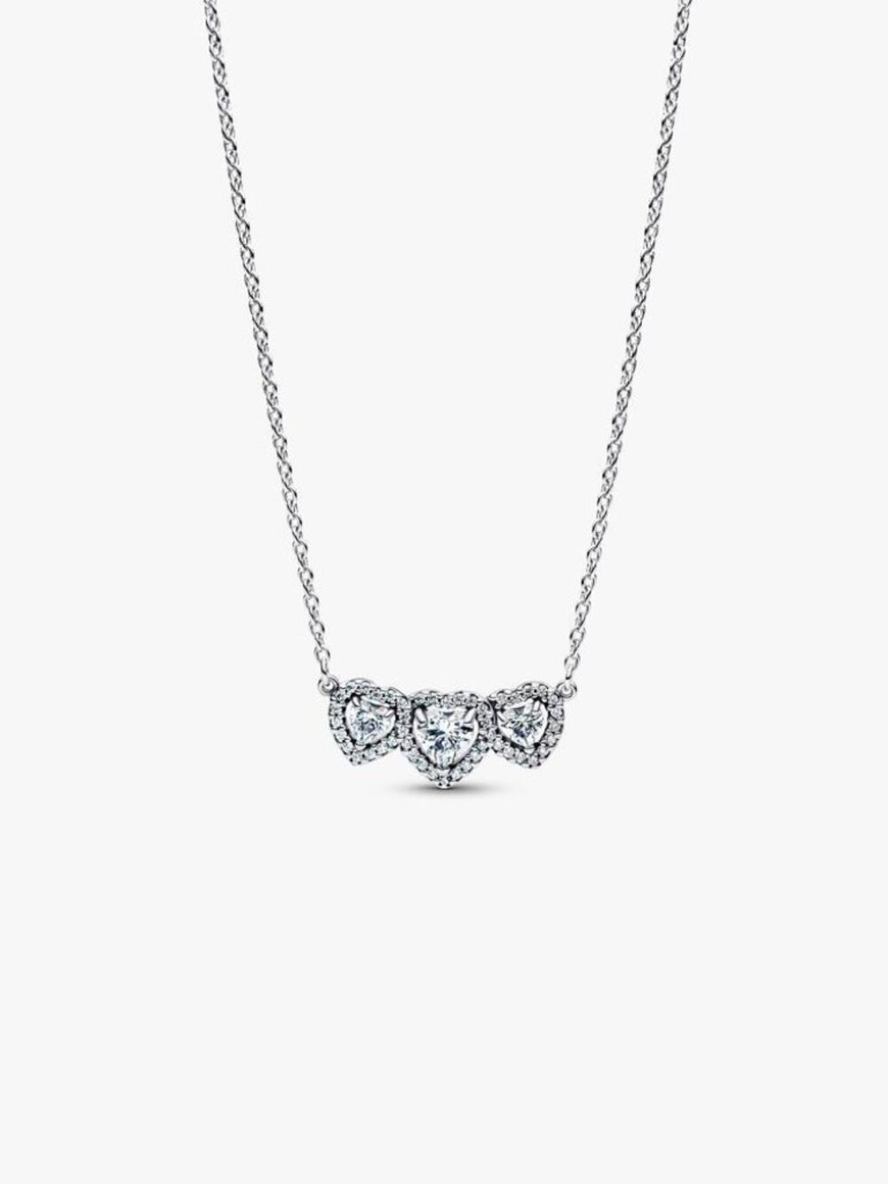 Pandora Halo Heart Trilogy Collier Necklace